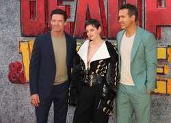 Hugh Jackman, Emma Corrin and Ryan Reynolds