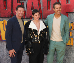 Hugh Jackman, Emma Corrin and Ryan Reynolds