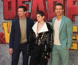 Hugh Jackman, Emma Corrin and Ryan Reynolds