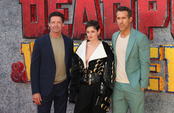 Hugh Jackman, Emma Corrin and Ryan Reynolds