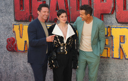 Hugh Jackman, Emma Corrin and Ryan Reynolds