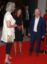 Victoria Hislop, Ian Hislop and Maureen Lipman 