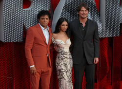 M Night Shyamalan, Saleka and Josh Hartnett 