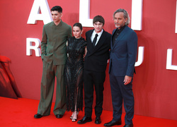 Archie Renaux, Cailee Spaeny, Spike Fearn and Fede Alvarez