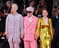 Tilda Swinton, Pedro Almodovar and Julianne Moore 