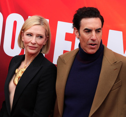 Cate Blanchett and Sacha Baron Cohen 