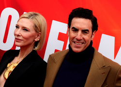 Cate Blanchett and Sacha Baron Cohen 