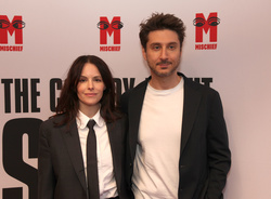 Emily Hampshire and Terry Matalas 